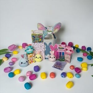 Easter Gift Set with Bunny Ears and Plush Toys